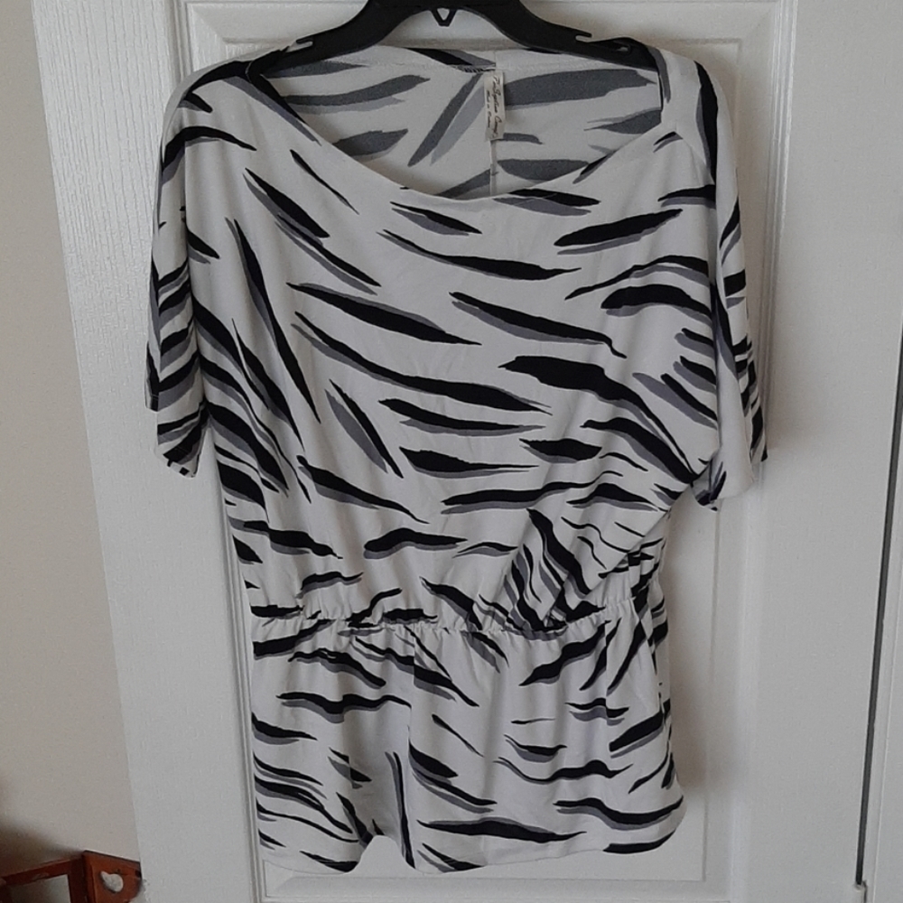 Zebra like print top